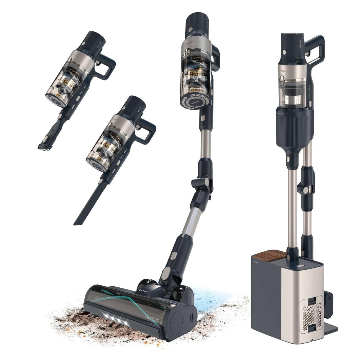 Cecotec Upright Vacuum Cleaner, Wet & Dry, 0.6Lit, 700Watts, Black