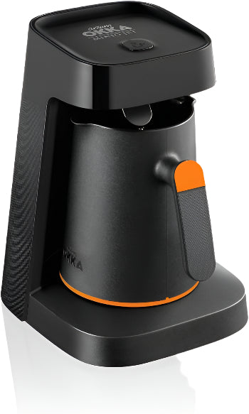 ARZUM Okka Minio Jet Turkish Coffee Maker, 400Watts, 1-5Cups, Black / Orange