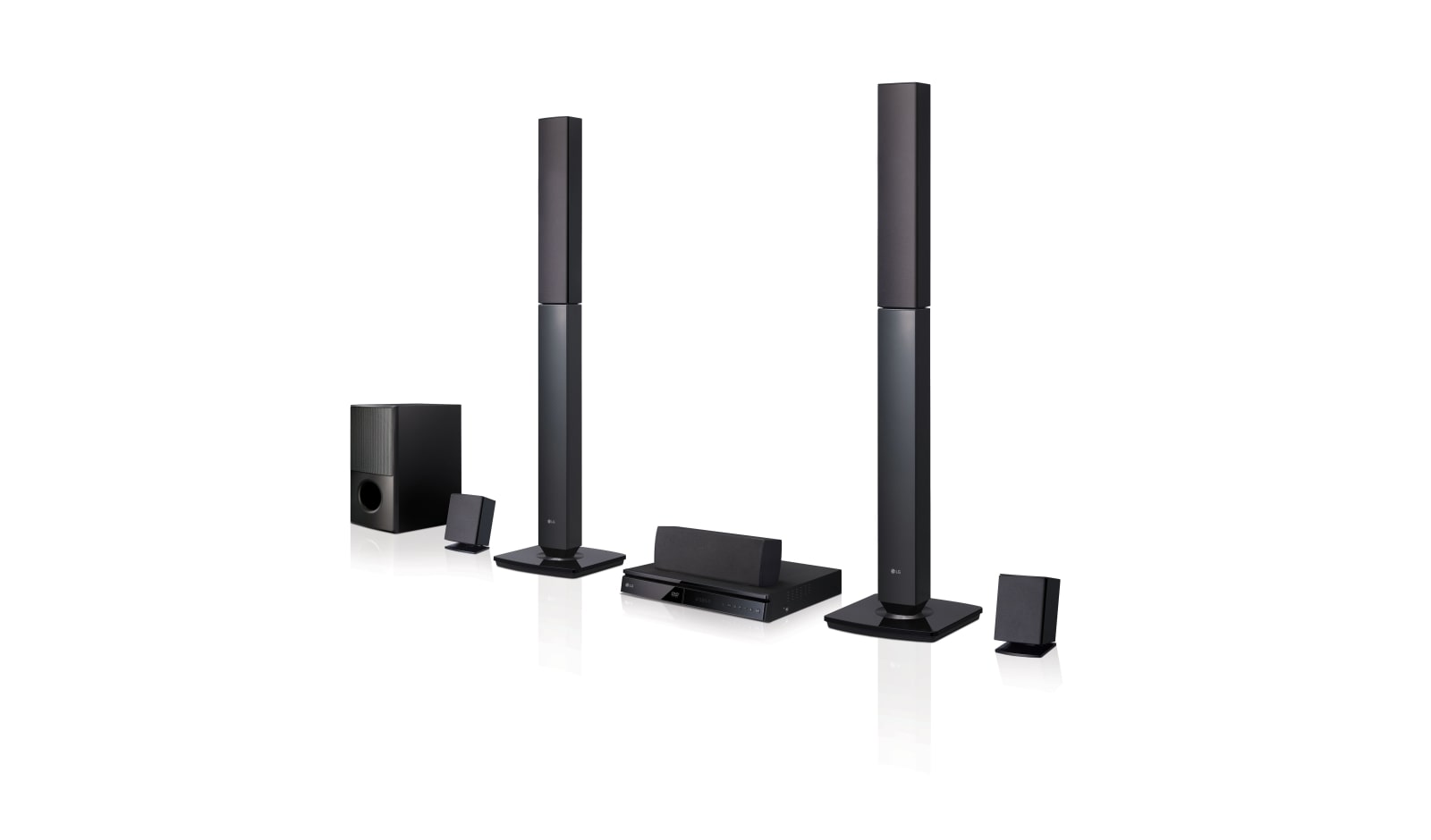LG Home Theatre, 2Tallboy Speakers, 2Satellite Speakers, 1000Watts, 5.1 Channel, Black