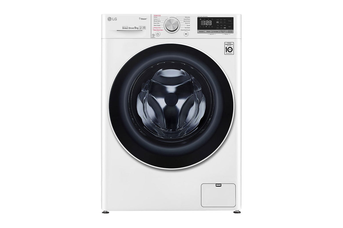 LG Front Load Washing Machine A+++, 9KG, 1400Rpm, AI DD, White