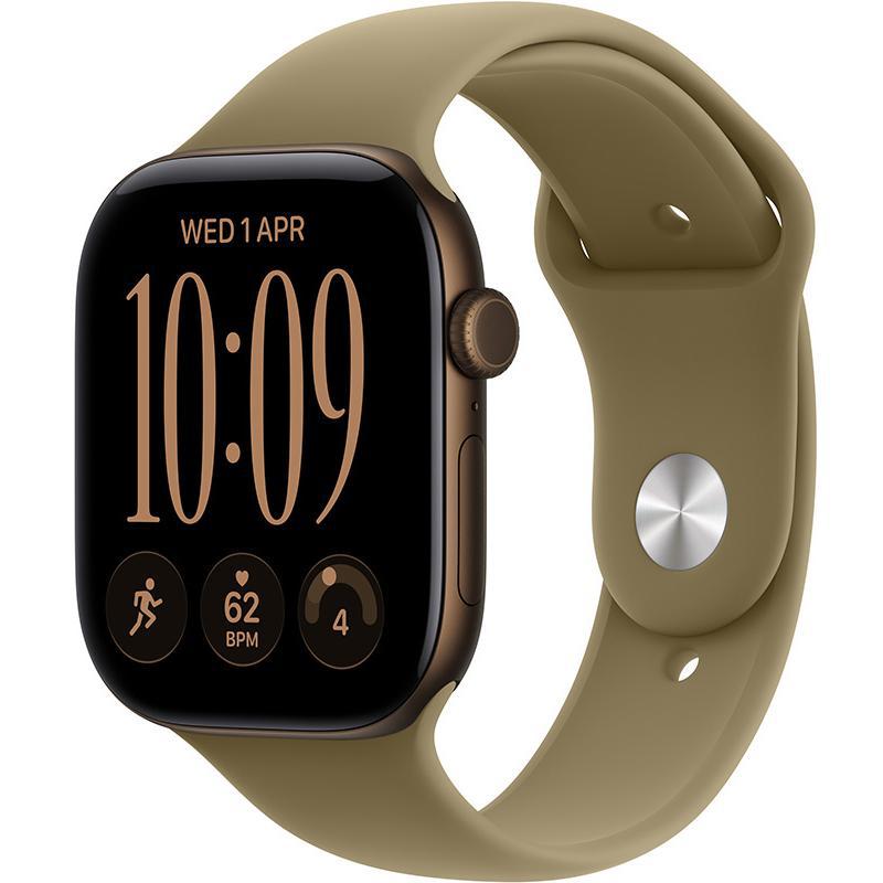 Apple Watch Series 12 GPS 46Mm, Dark Bronze Aluminium Case, Olive Sport Band, M/L