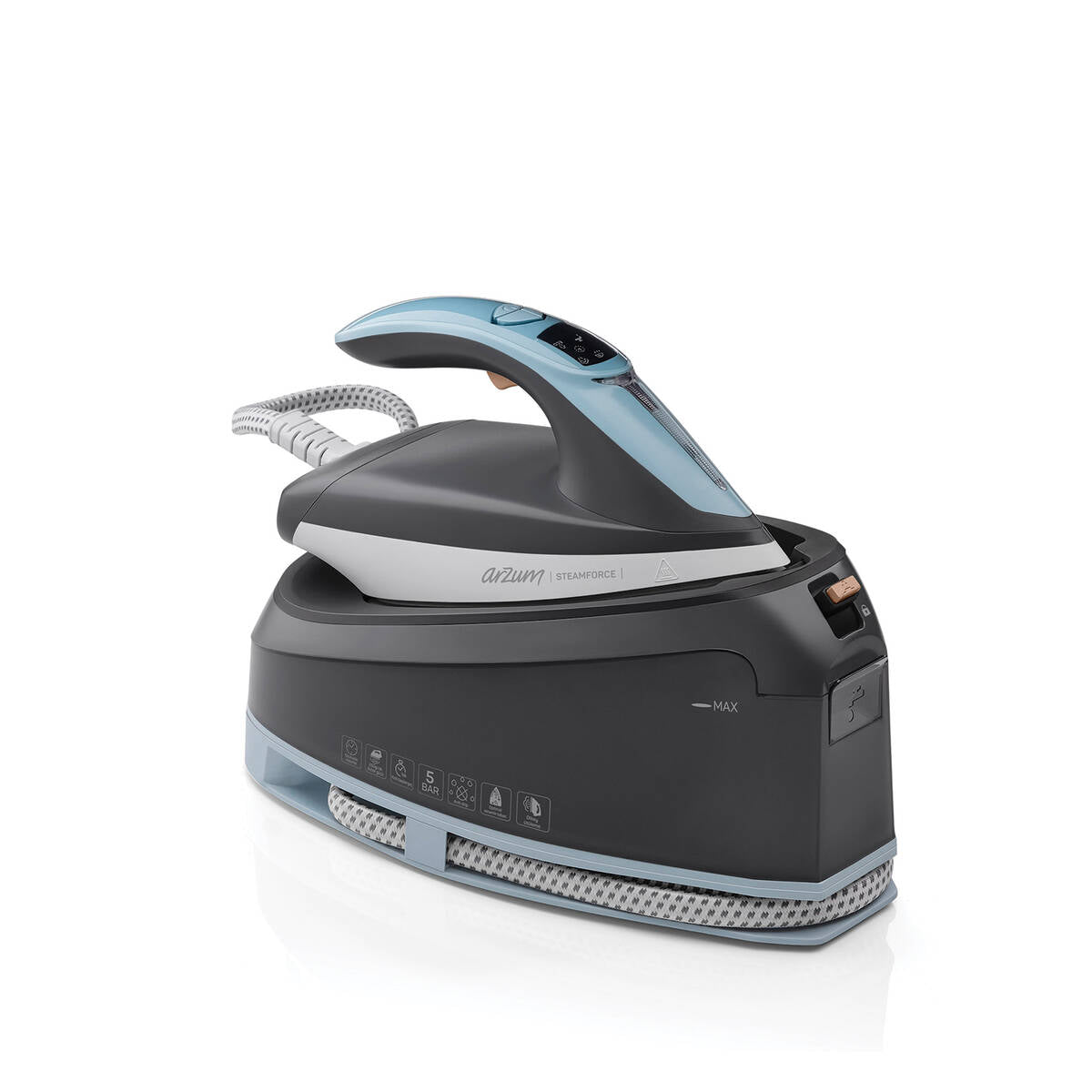 Arzum Steam force Steam Generator Iron, 5Bar Pressure, 1.5Lit, 2400Watts, Black