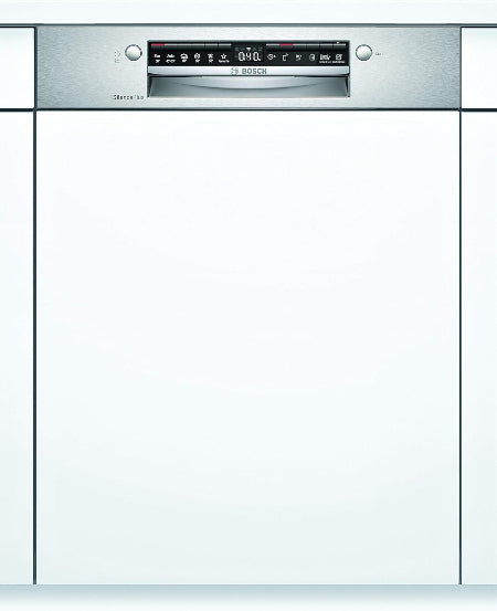 Bosch dishwasher with a white tiled wall background