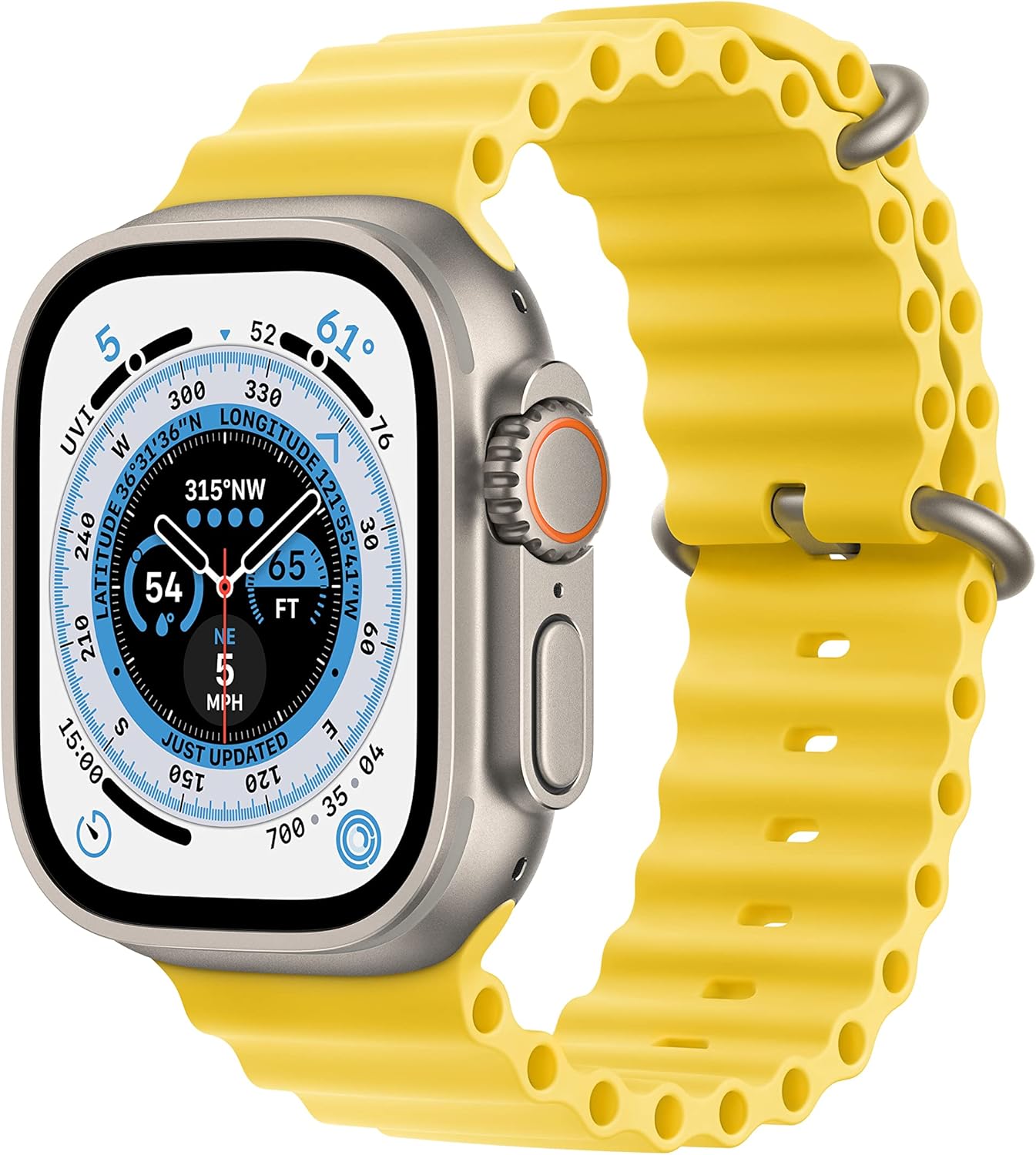 Apple Watch Ultra GPS + Cellular 49Mm, Titanium Case with Yellow Ocean Band