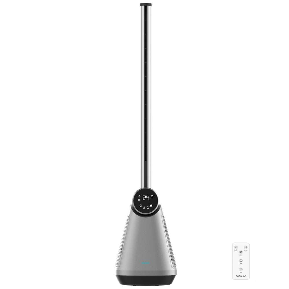 Cecotec Bladeless Dark Tower Fan, 39Inch, 50Watts, Silver