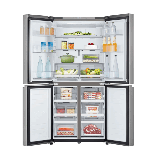 LG Side by Side (Four Door) Refrigerator A+, 594Lit, Gross Cap, Silver