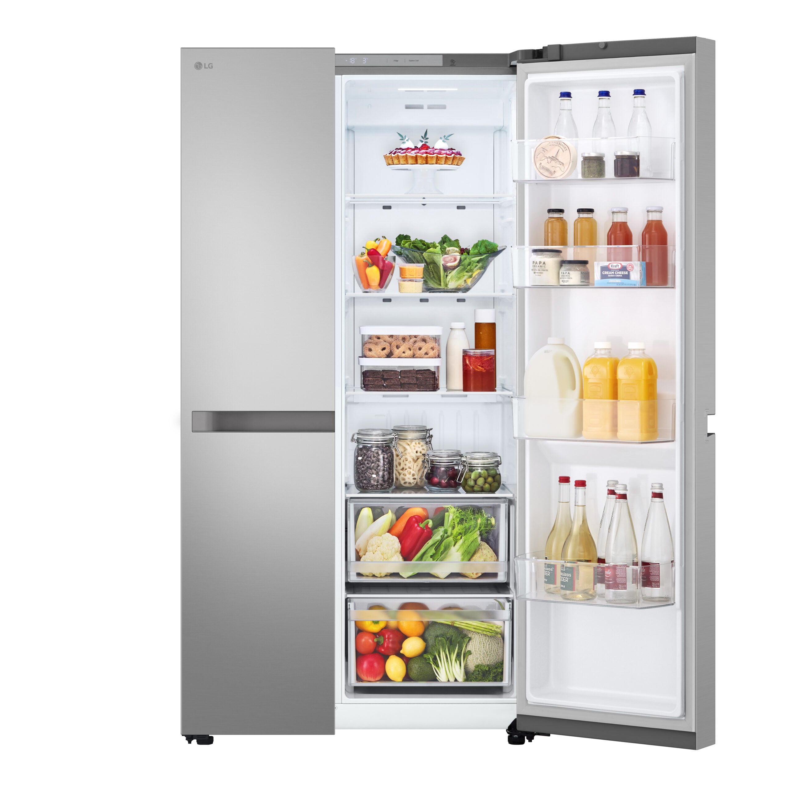 LG Side by side Refrigerator A+, 658Lit, Linear Cooling, Smart features, Prime Silver