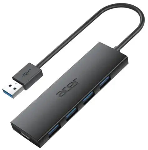 Acer Multi-Port Adapter For Laptop, 4 In 1, Black