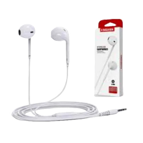 Kingleen Headset Earphone, Wired, White