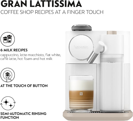 Nespresso Coffee Maker Machine - Gran Lattissima White