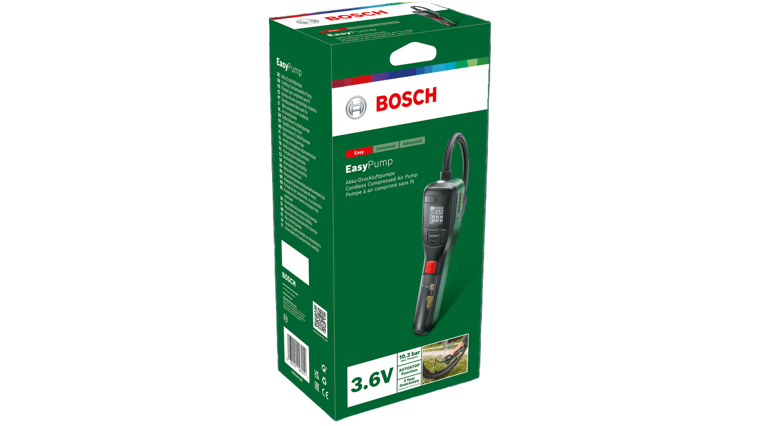 Bosch Cordless Compressed Air-Pump Battery, 3.6V Max, Green