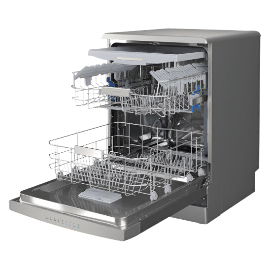 Indesit Dishwasher Freestanding A+++, 9Programmes, 14Sets, Auto Open Door, Stainless Steel