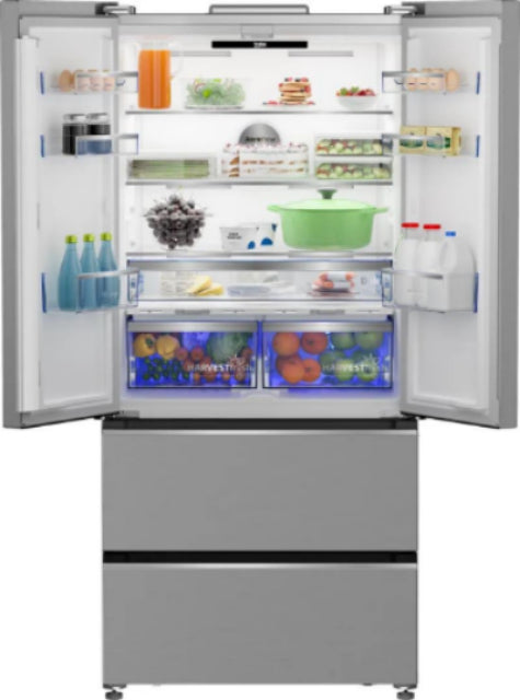 Beko Side by Side Refrigerator French Door A++, 500Lit, Grey
