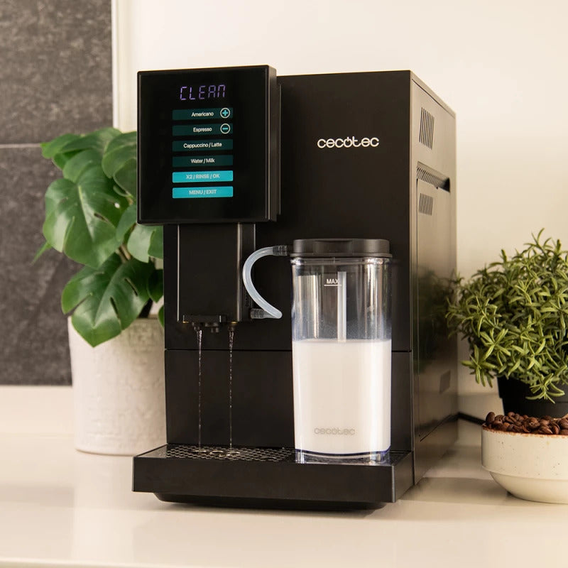 Cecotec Coffee Machine, 19Bar Pressure, Integrated Grinder with 5 levels, Touchscreen Display