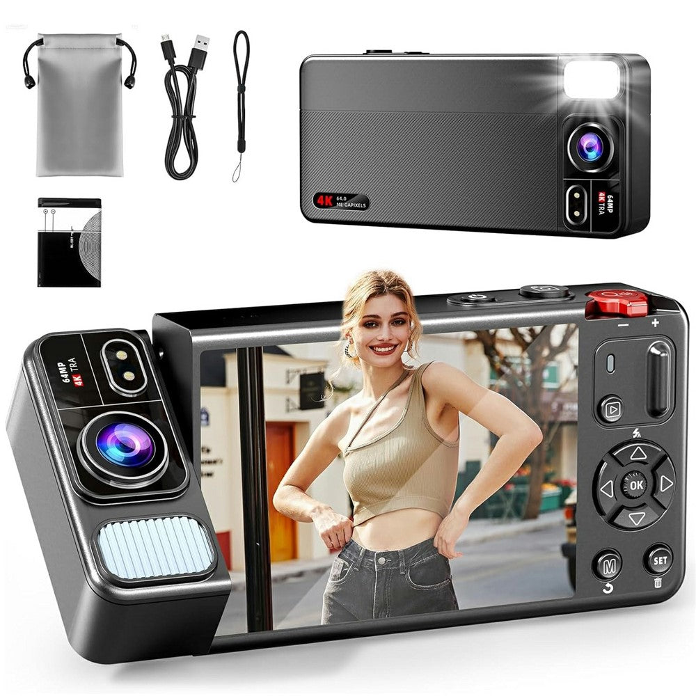 GBT Digital Camera 4k 64MP, Cameras For Photography, Black