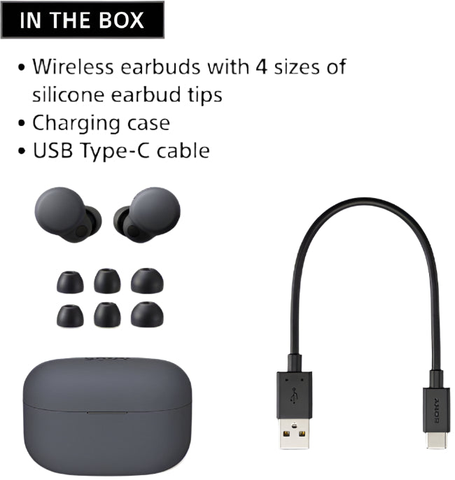 Sony Link buds Truly Wireless, Noise Cancelling Always On, Black