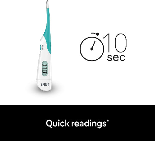 Braun Thermometer, Readings as Fast as 10 Seconds, White