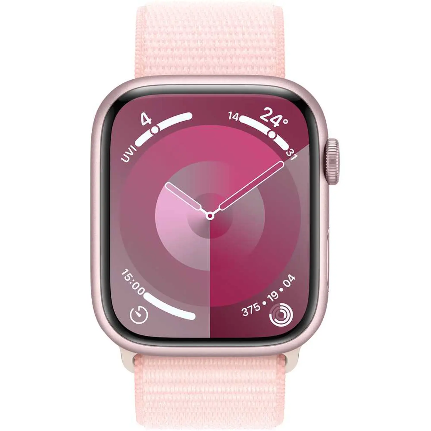 Apple Watch Series 9 GPS 45Mm, Pink Aluminium Case with Light Pink Sport Loop