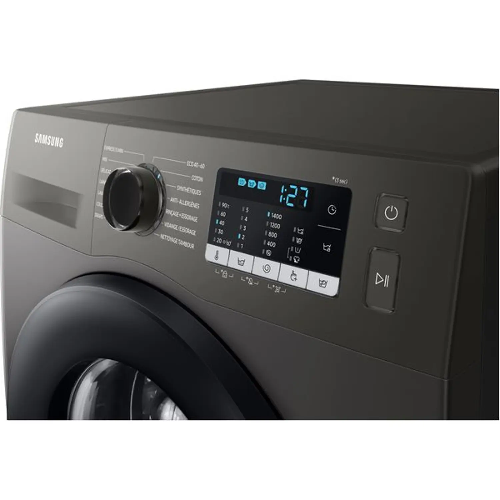 Samsung washing machine with control panel on a white background