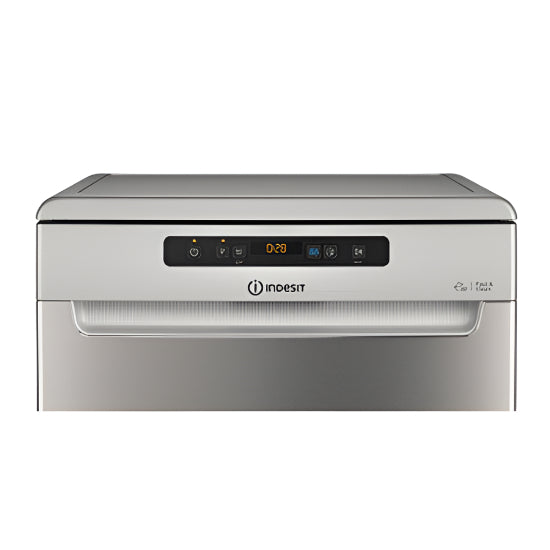 Indesit Dishwasher Freestanding A+++, 9Programmes, 14Sets, Auto Open Door, Stainless Steel