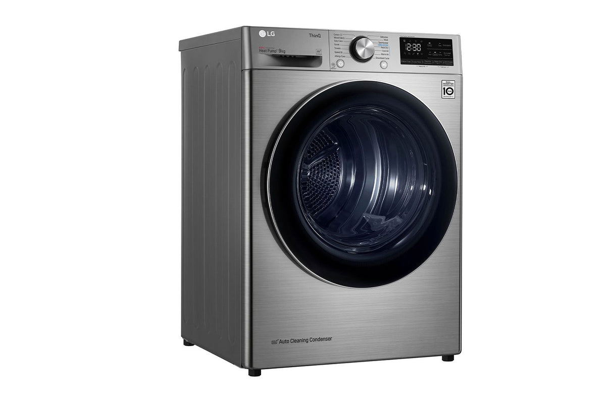 LG Heat Pump Condenser Dryer A+++, 9KG, Eco Hybrid, Drum Care, Drum LED, Silver
