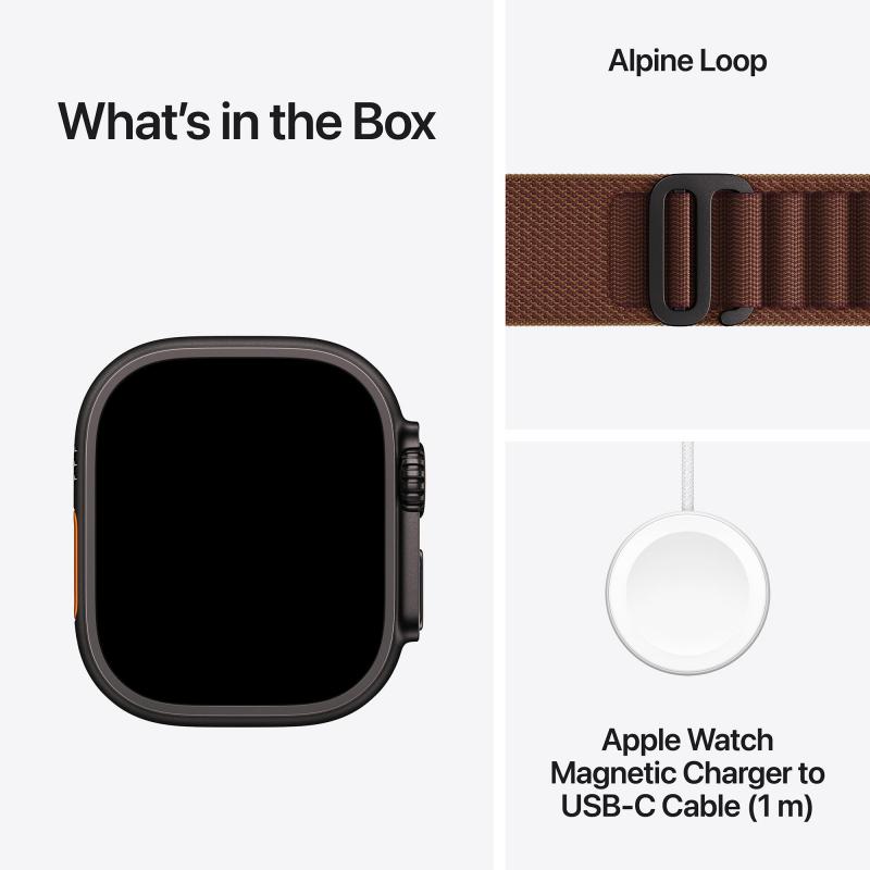 Apple Watch Ultra 4 GPS + Cellular 49Mm, Black Titanium Case, Burgundy Alpine Loop, M
