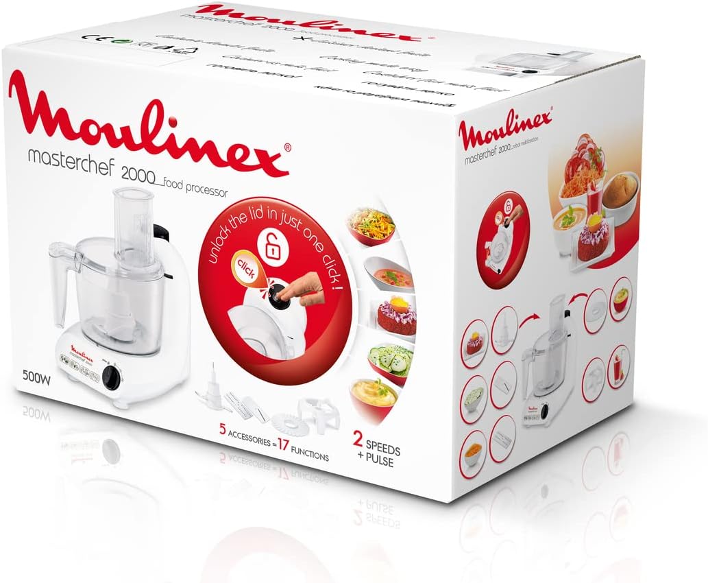 Moulinex Master Chef Food Processor, 17Functions, 500Watts, White