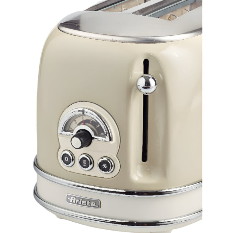 Ariete Toaster 2Slices, Toasting Levels Functions, Delete & Defrost &Heating, 810Watts, Beige