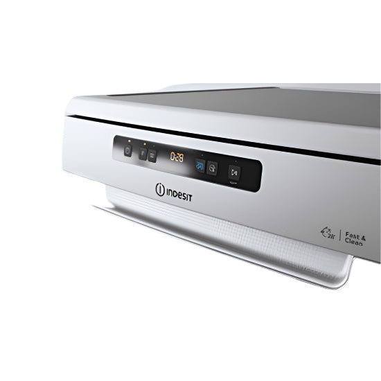 Indesit Dishwasher Freestanding A+++, 9Programmes, 14Sets, Auto Open Door, Stainless Steel