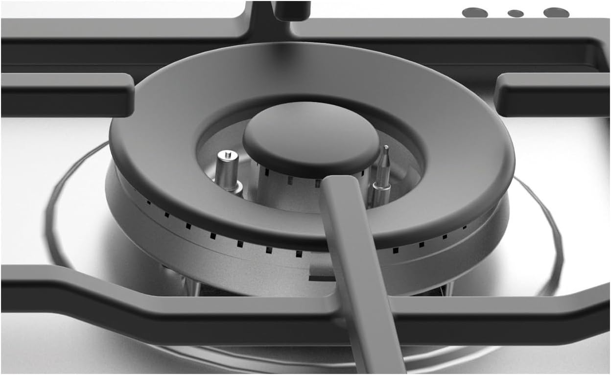 Indesit Built in Hob, 60Cm, Cast Iron, Full Safety, Stainless Steel