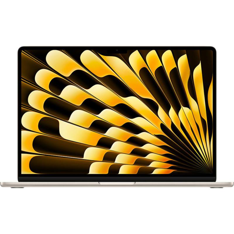 أبل ماك بوك اير 15 انش M4، معالج مركزي (CPU) بـ 10 كور، ومعالج رسومي (GPU) بـ 10 كور، ذاكرة 16 جيجابايت، سعة تخزين SSD 512 جيجابايت، لون ستارلايت.