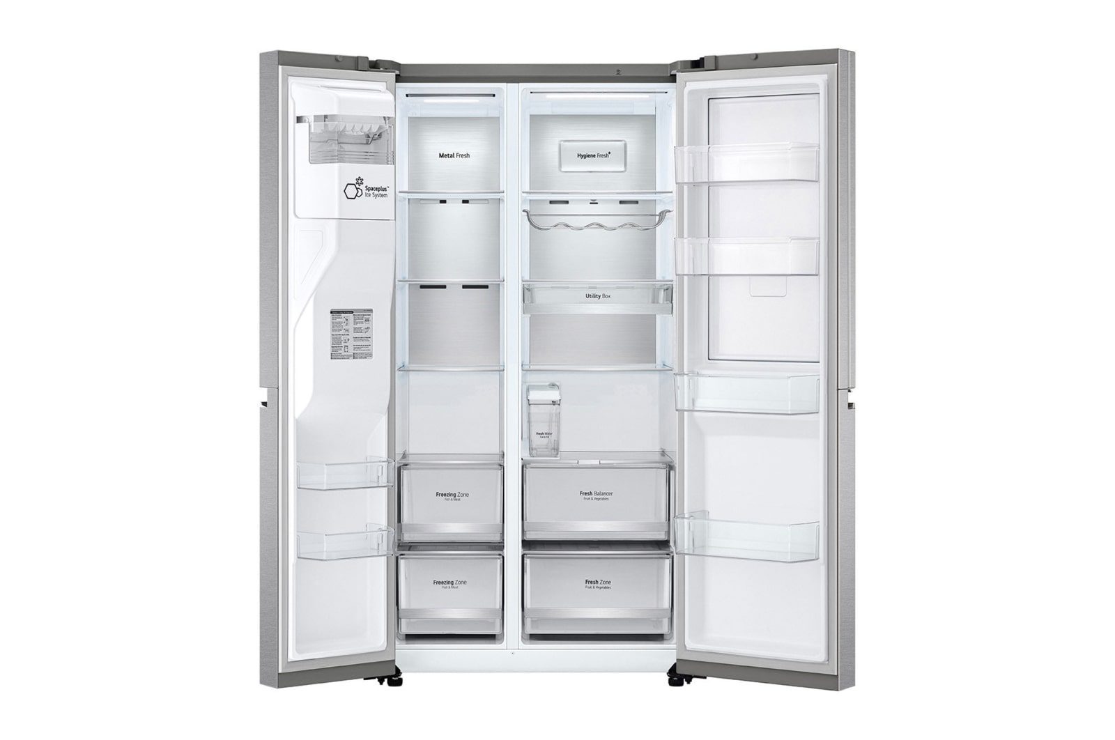 LG Side by Side Refrigerators, 674Lit, Linear Compressor, Door in Door, Silver