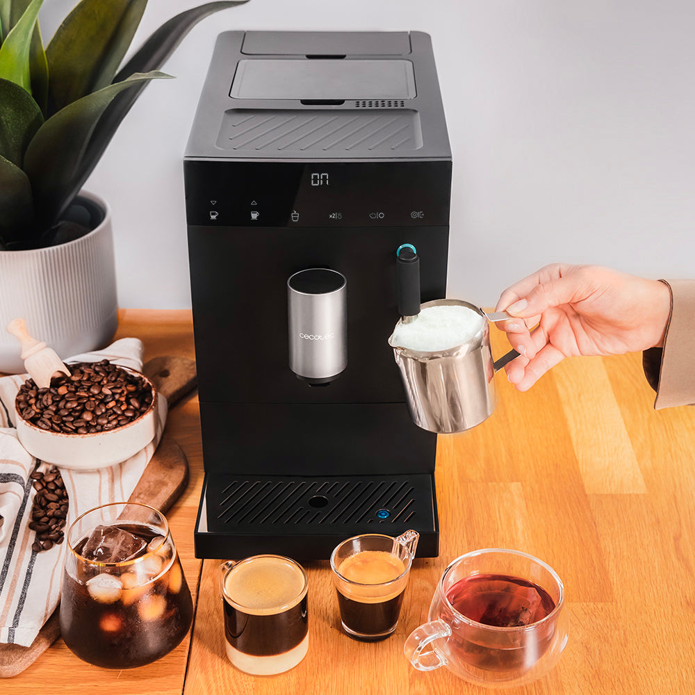 Cecotec Coffee Machine, 19Bar Pressure, Integrated Grinder with 5 levels, Milk Steamer, Touch Display
