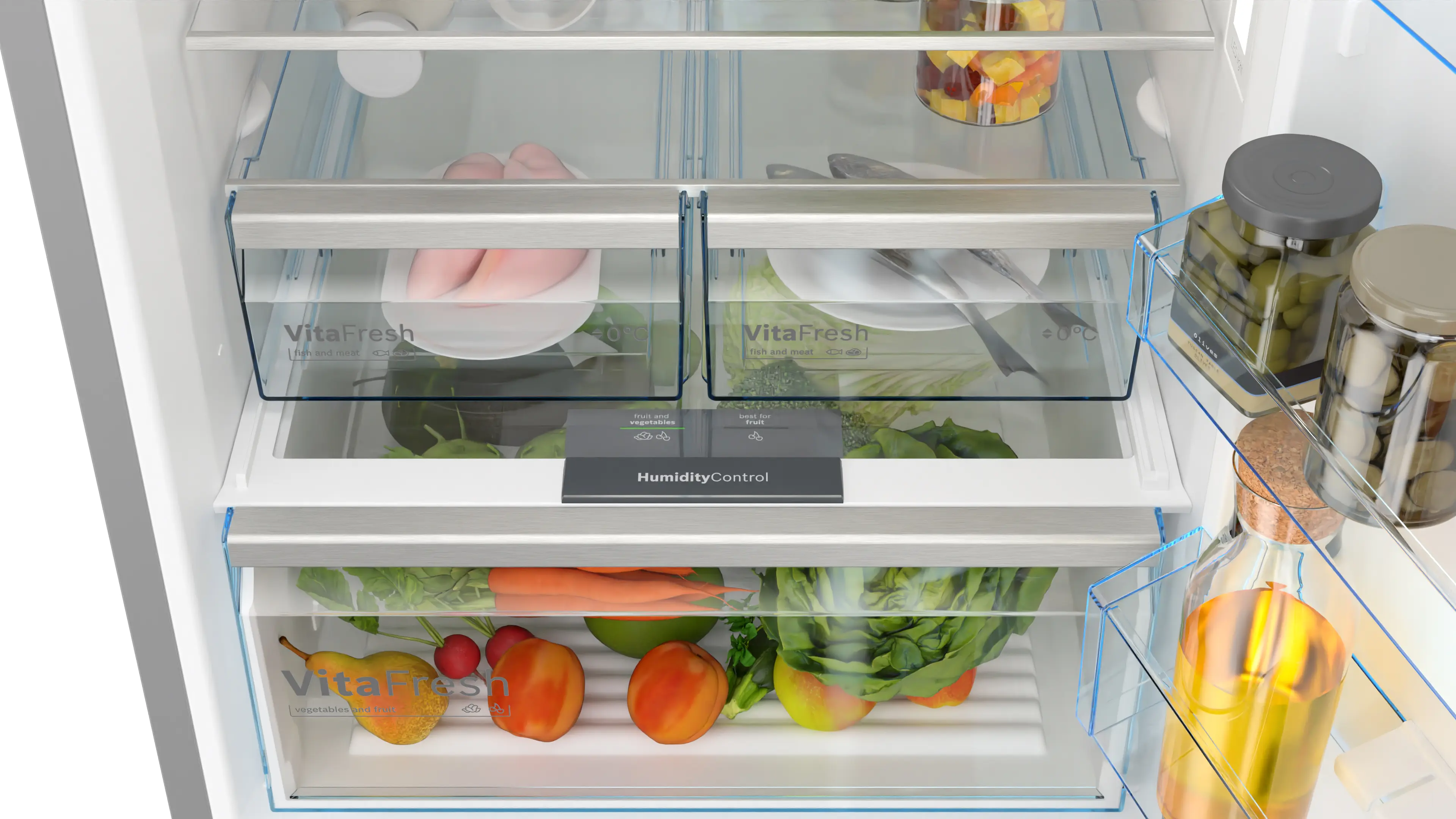 Bosch Bottom Frezzer Refrigerator, Free-Standing, 505Lit, French, Black Steel