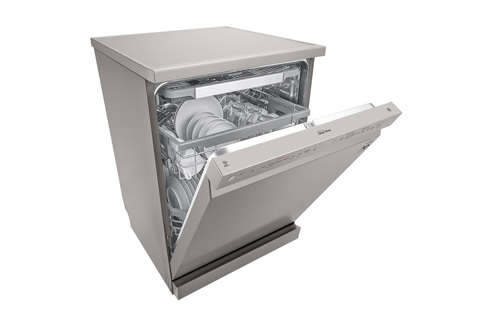 LG Free Stand Dishwasher A++, 14Sets, 10Program Steam, Platinum Silver