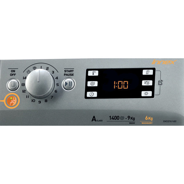 Indesit Washer 9KG & Dryer 6KG A+++, 1400Rpm, Silver