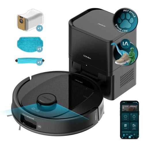 Cecotec Robot Vacuum Cleaner with 20000Pa ,4 in 1, 2.5Lit, 2000Watts, Black