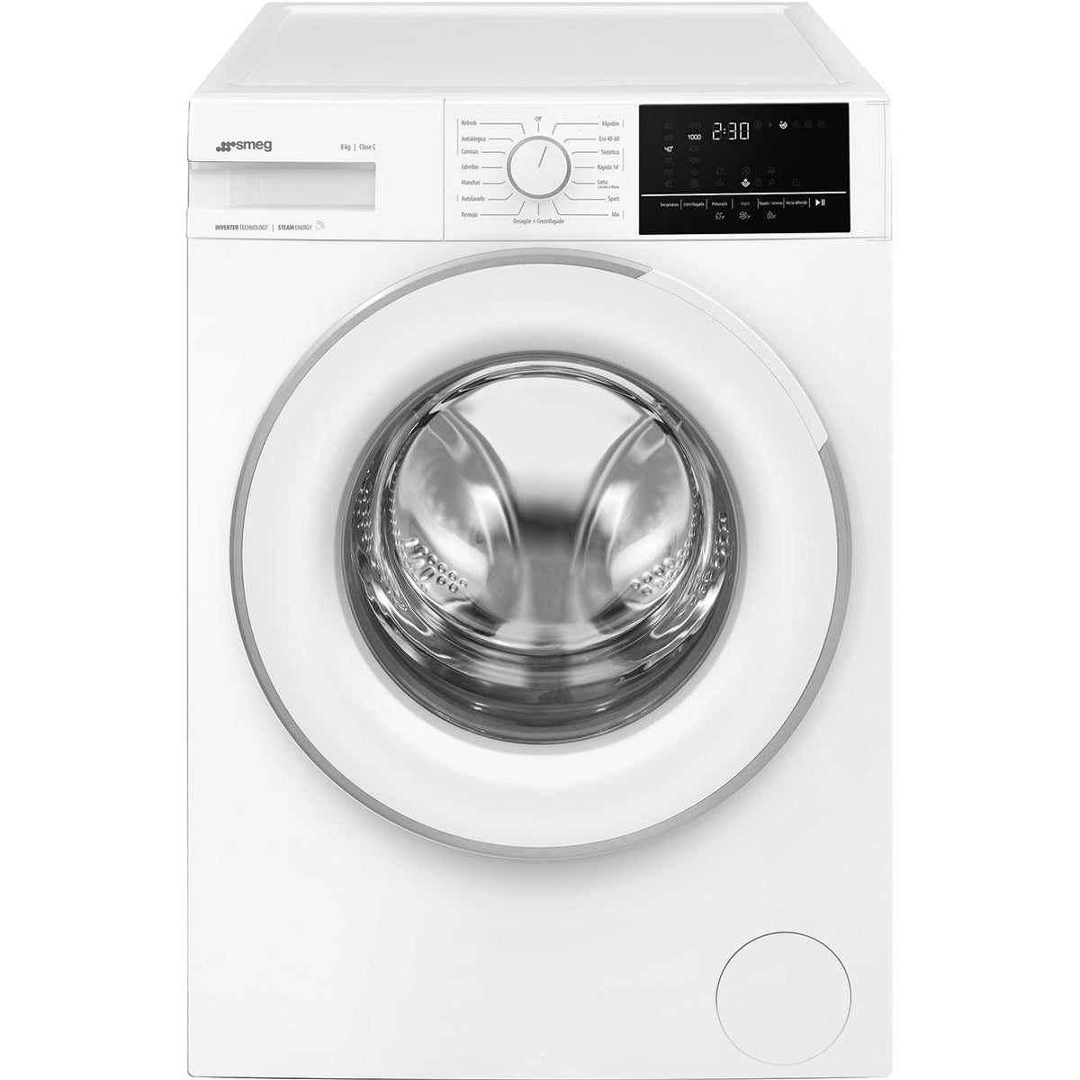 Smeg Front Load Washing Machine, 8KG, 1000RPM, 15Programes, White