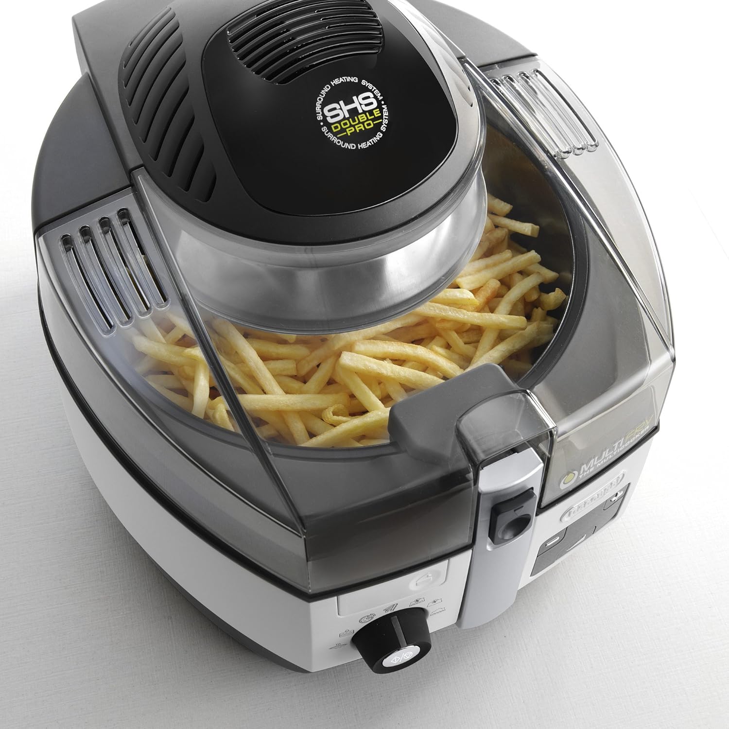 Delonghi Multy Fryer 1.7 Lit 4 Power Level Power Upper Heating Element, 2400 Watts, Silver