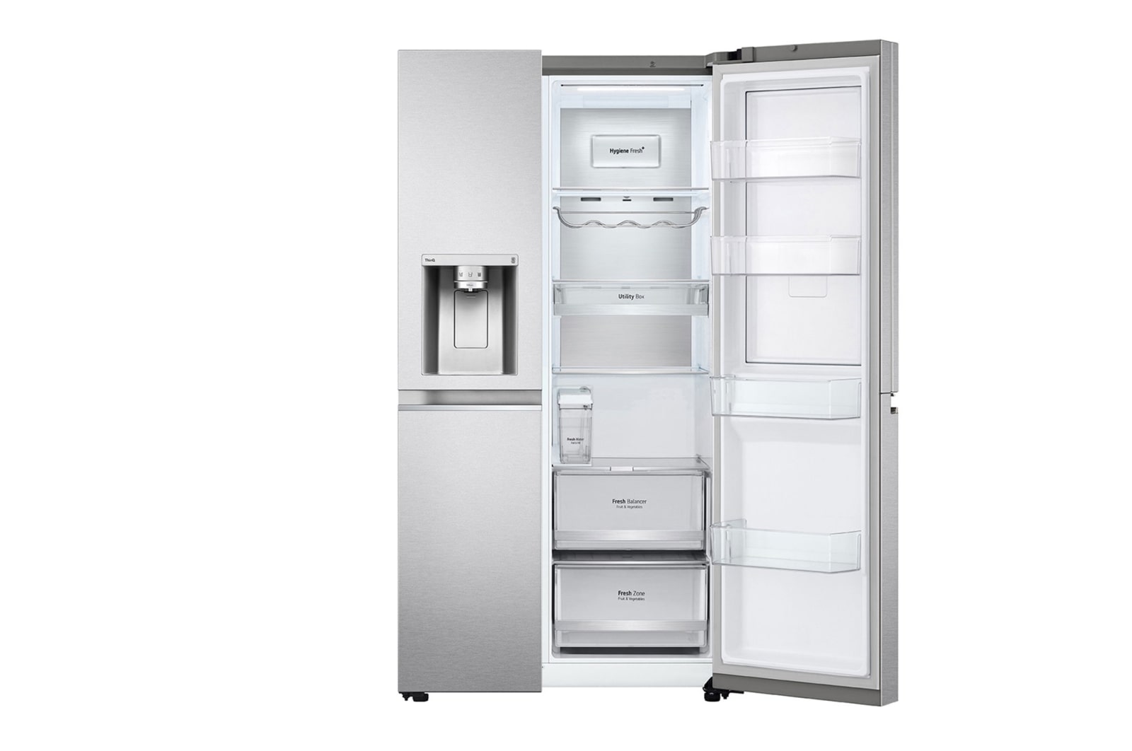 LG Side by Side Refrigerators, 674Lit, Linear Compressor, Door in Door, Silver