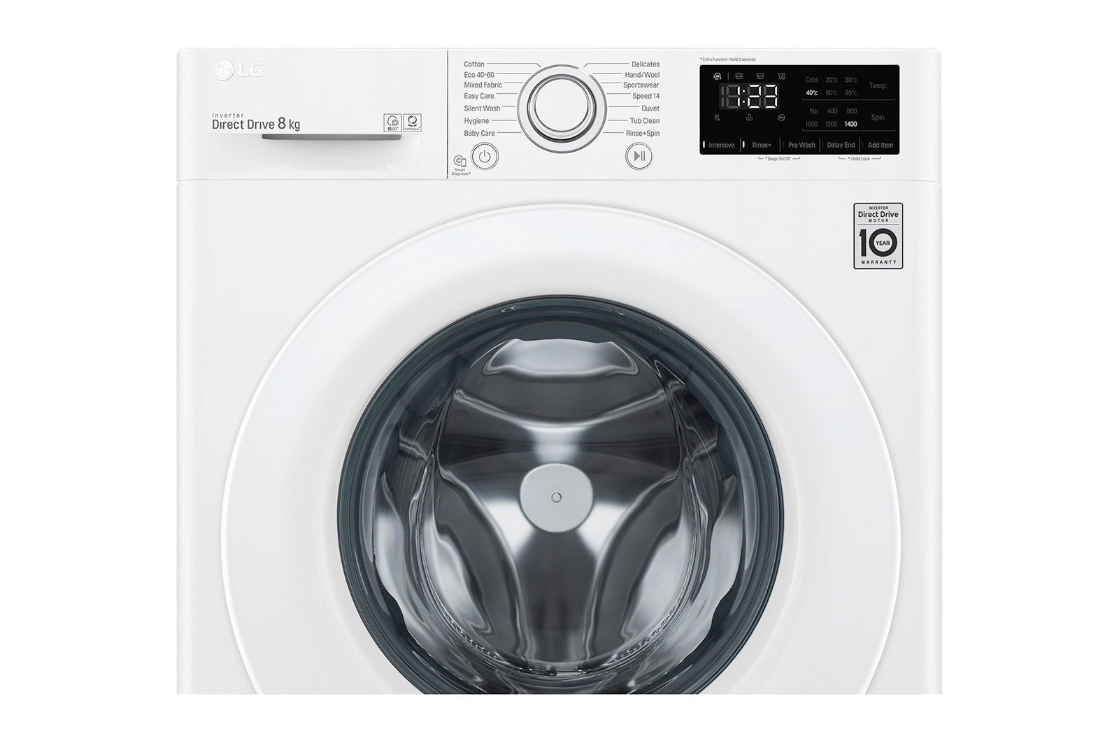 LG Front Load Washing Machine A+++, 8KG, 1200RPM, White