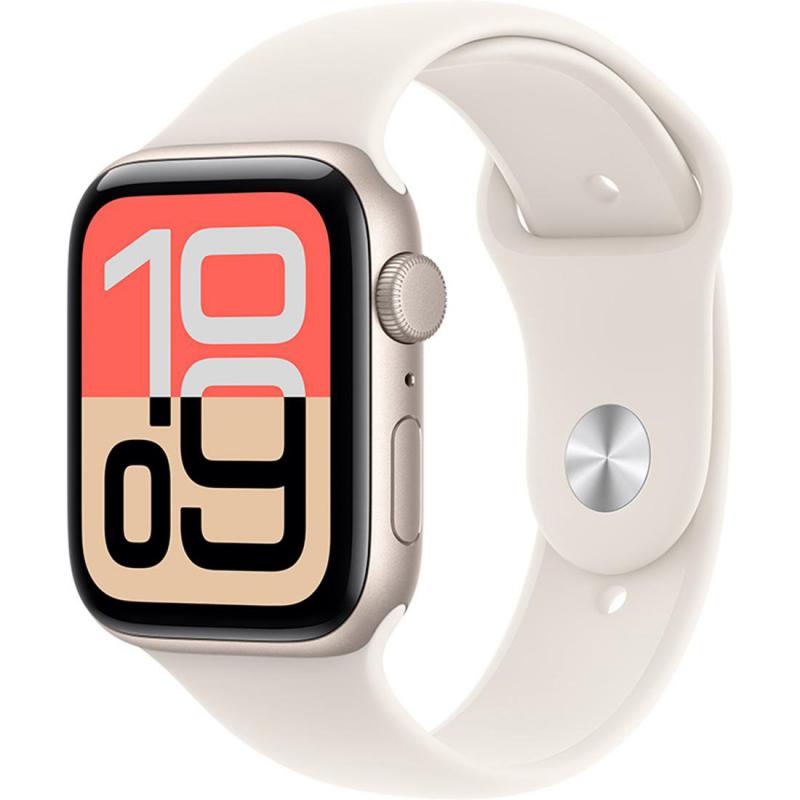 Apple Watch SE 3 GPS 44Mm, Starlight Aluminum Case, Starlight Sport Band, S/M