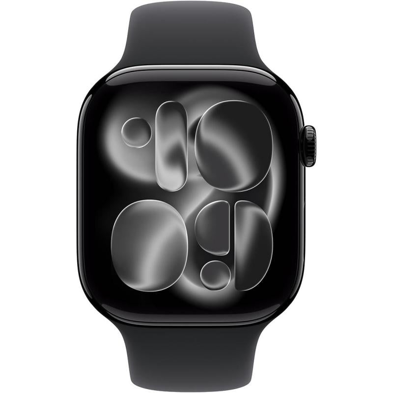 Apple Watch Series 11 GPS 42Mm, Jet Black Aluminium Case, Black Sport Band, S/M