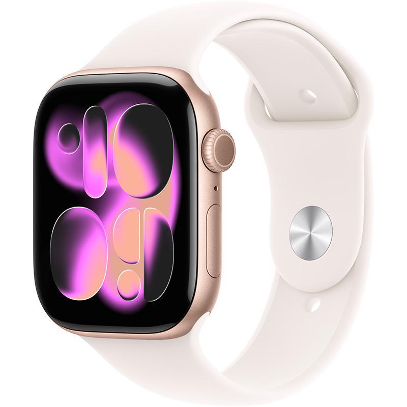 Apple Watch Series 11 GPS 42Mm, Rose Gold Aluminium Case, Light Blush Sport Band, S/M