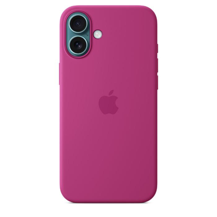 Apple iPhone 16 Plus Silicone Case with Mag Safe, Fuchsia