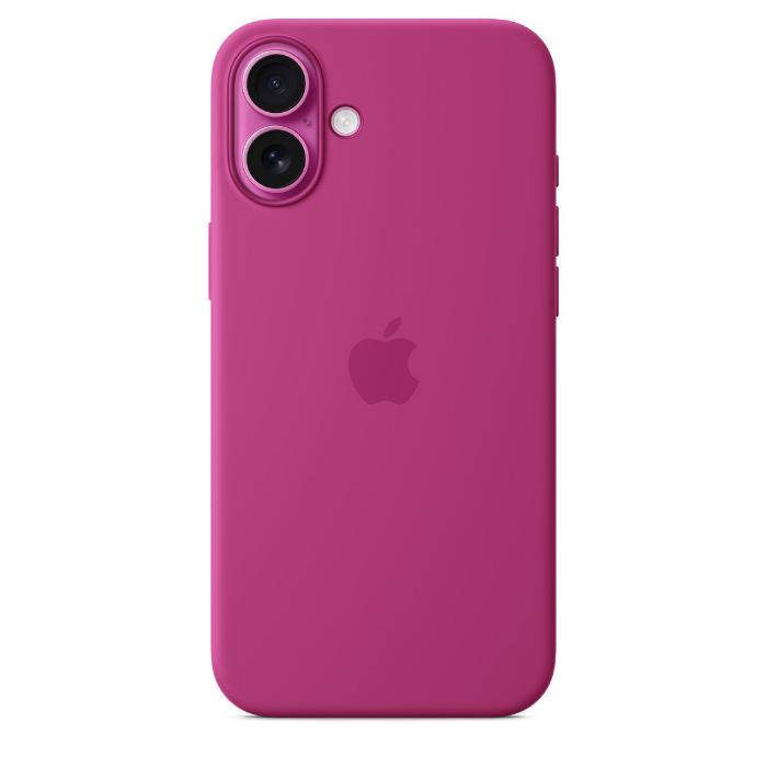 Apple iPhone 16 Plus Silicone Case with Mag Safe, Fuchsia