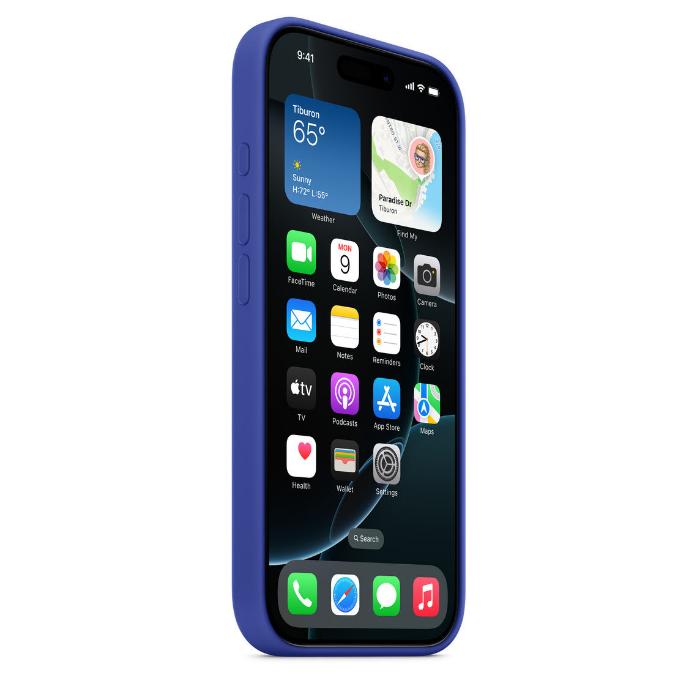 Apple iPhone 16 Pro Silicone Case with Mag Safe, Ultramarine