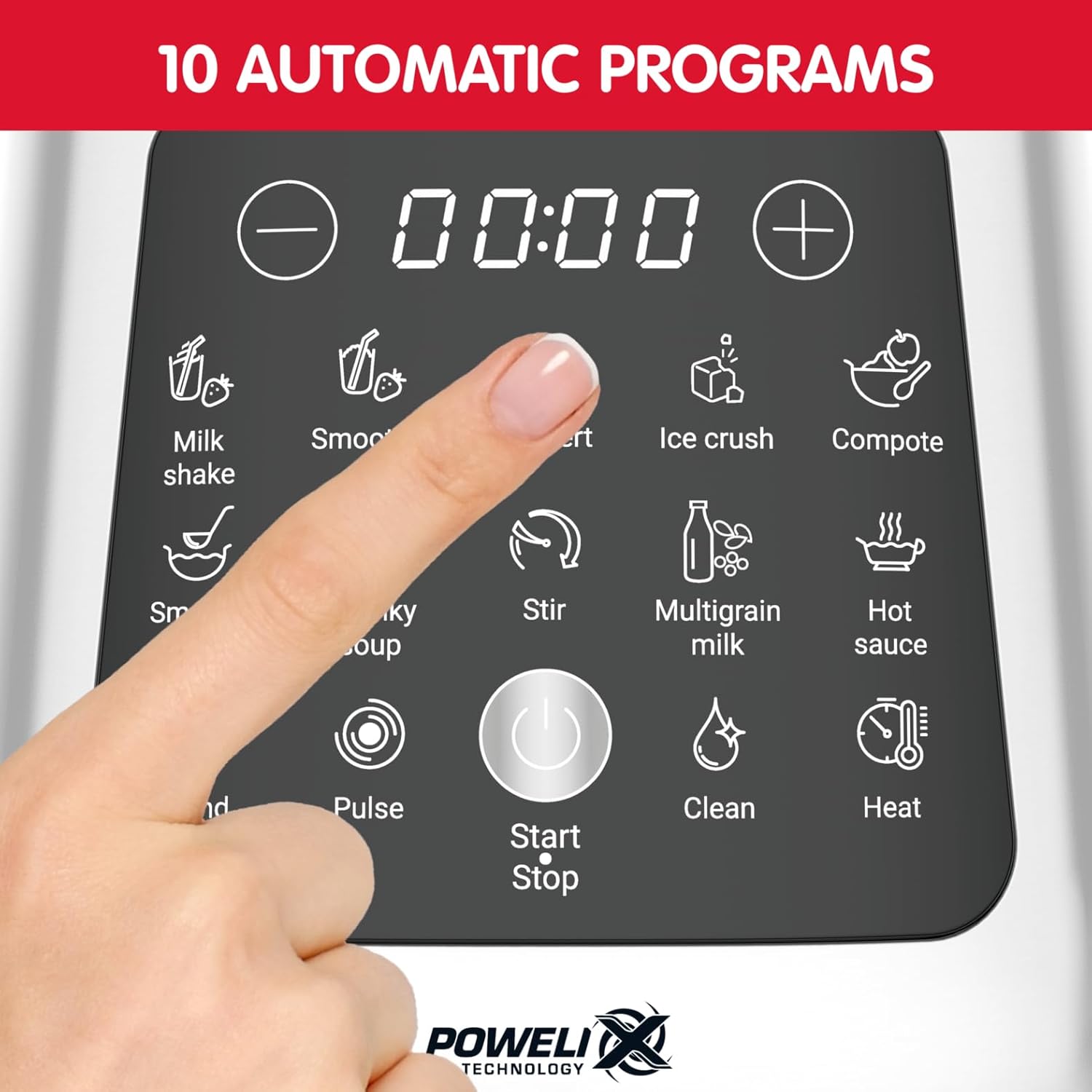 Moulinex Blender 10 Automatic Programmes, 2Lit, 1400Watts, Stainless Steel