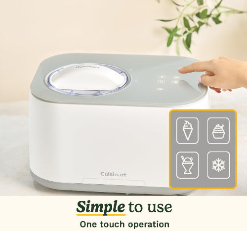 Cuisinart kitchen appliance with touch controls on a light background