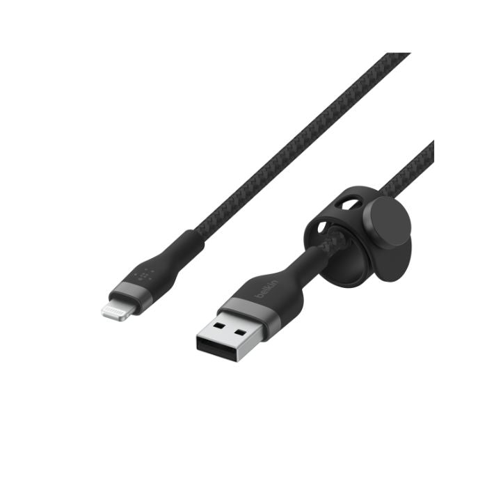 Belkin Boost Charge PRO Flex USB-A Braided Silicone Cable with Lightning Connector, 1M, Black